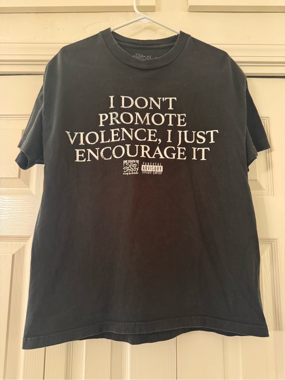Eminem Black Graphic Tee with Bold Statement - Men
